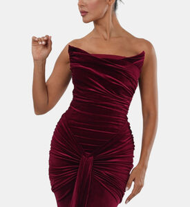 فستان ساتان بقصة حورية بحر بصدار درابيه