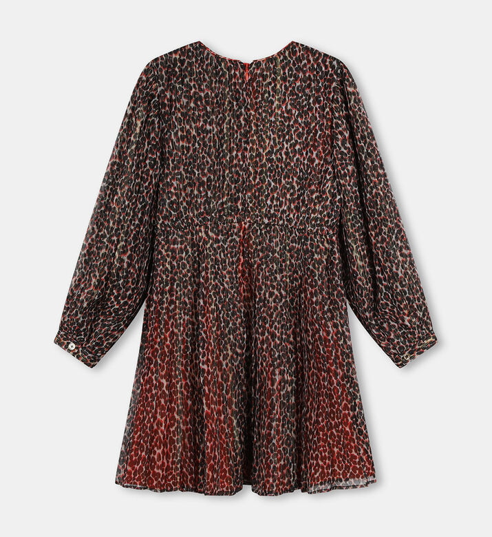 فستان بأكمام طويلة وخصر مطاطي