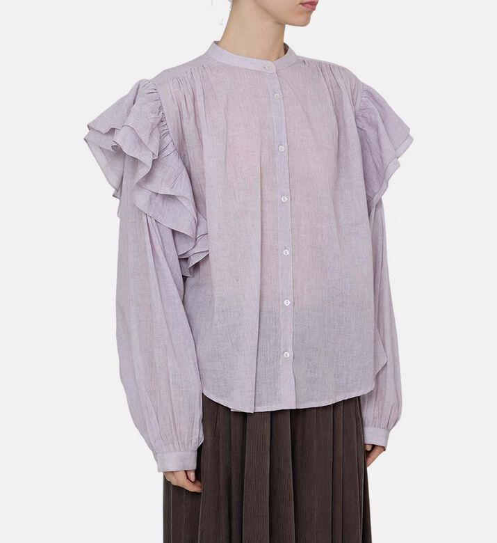 Ruffled Long-sleeve Shirt