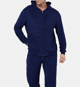 سويت شيرت قطن بغطاء رأس بسحاب