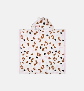 منشفة شاطئ بونشو بنقشة جلد نمر بلون كاكي