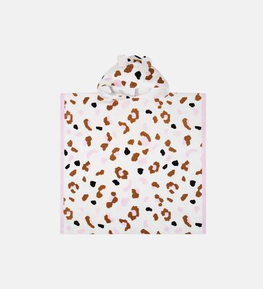 Kaki Leopard-print Beach Poncho Towel