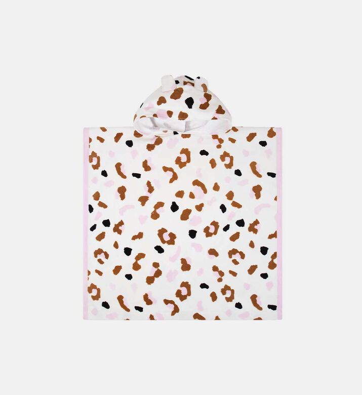 Kaki Leopard-print Beach Poncho Towel