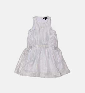 فستان قصير كريب إنسيابي واسع