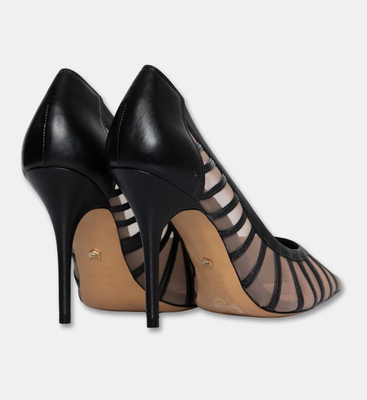 Arezzo Mesh-panel Pointed Pumps, Black, Eu-39, Packshot View