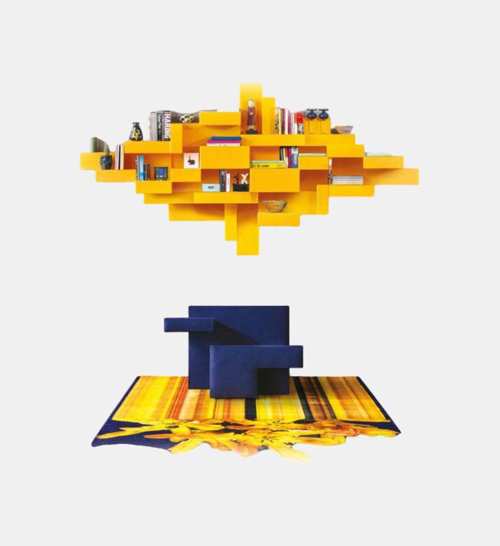 Qeeboo Glitch Polyester Rectangular Carpet, Packshot View
