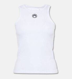 Marine Serre Moon Logo Ribbed Tank Top, White, M, Packshot View