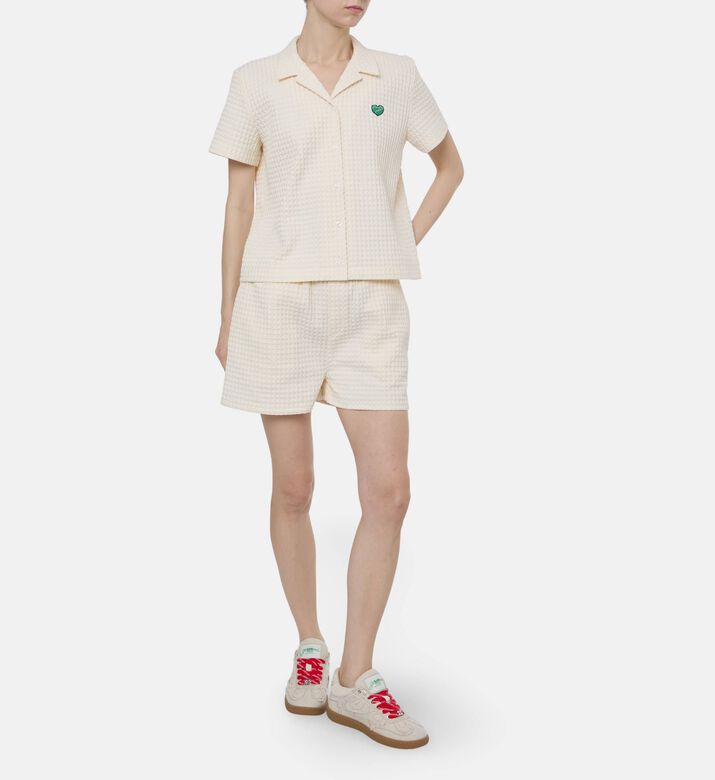 Maison Labiche Waffle-knit Heart T-shirt, Model View