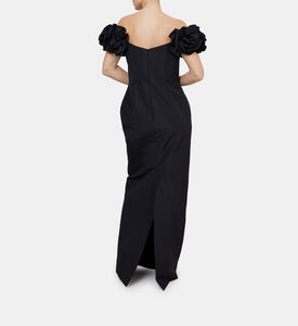 Floral-applique Off-shoulder Dress