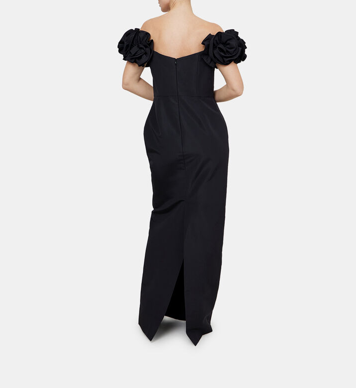 Floral-applique Off-shoulder Dress