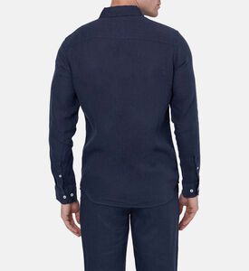 قميص كتان كلاسيكي بياقة بصف أزرار