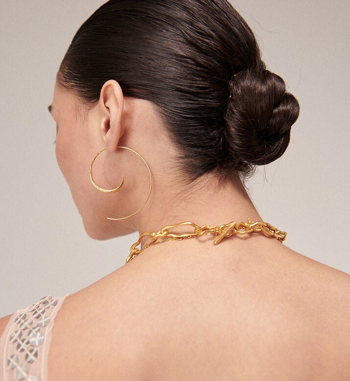 Ottoman Hands Pull Through Hoop Earrings, Packshot View Ottoman Hands Pull Through Hoop Earrings, Packshot View