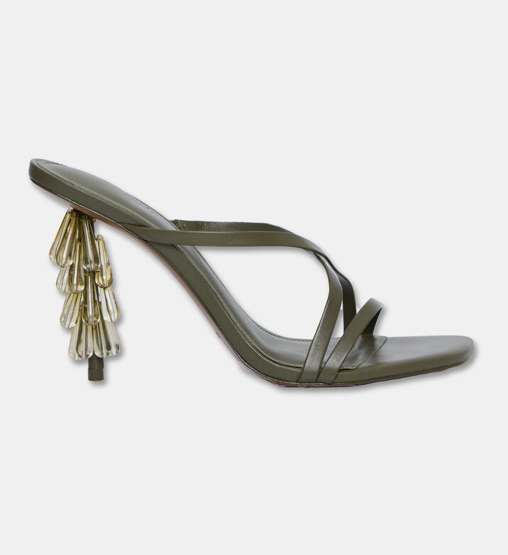 Cult Gaia Sage Sculptural Heel Sandal, Green, Eu-37, Packshot View