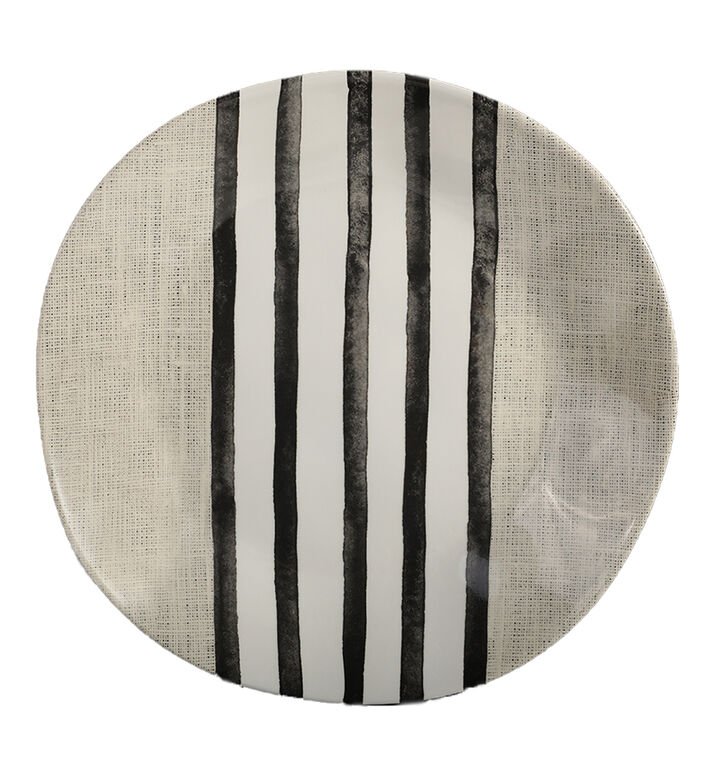Melamine Striped Plate 4-piece Set