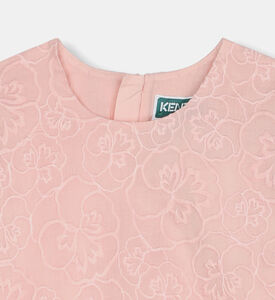 فستان واسع مطرز بأزهار