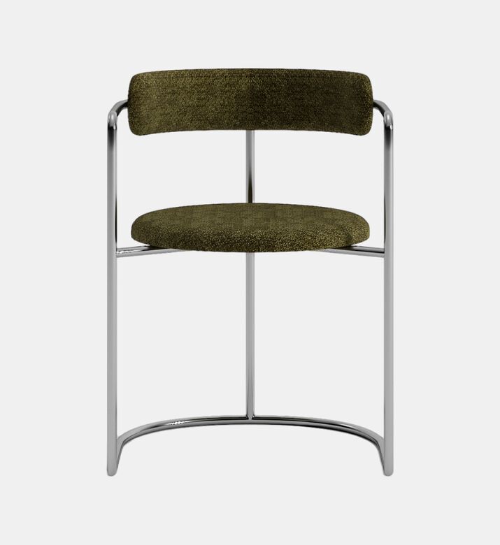 Home Deco and More Stainless Steel Round-seat Chair, Green, Packshot View