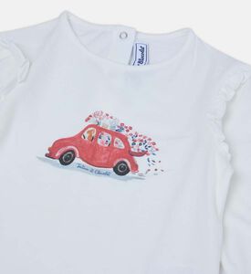 Cotton Dog-print Long-sleeved T-shirt Cotton Dog-print Long-sleeved T-shirt