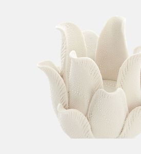 Light and Living Krana Lotus Tealight, Cream, 14x8.5-cm, Packshot View