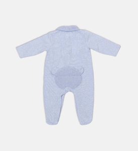 My First Collection Back Bear Patch Romper, Azure, 6m, Packshot View