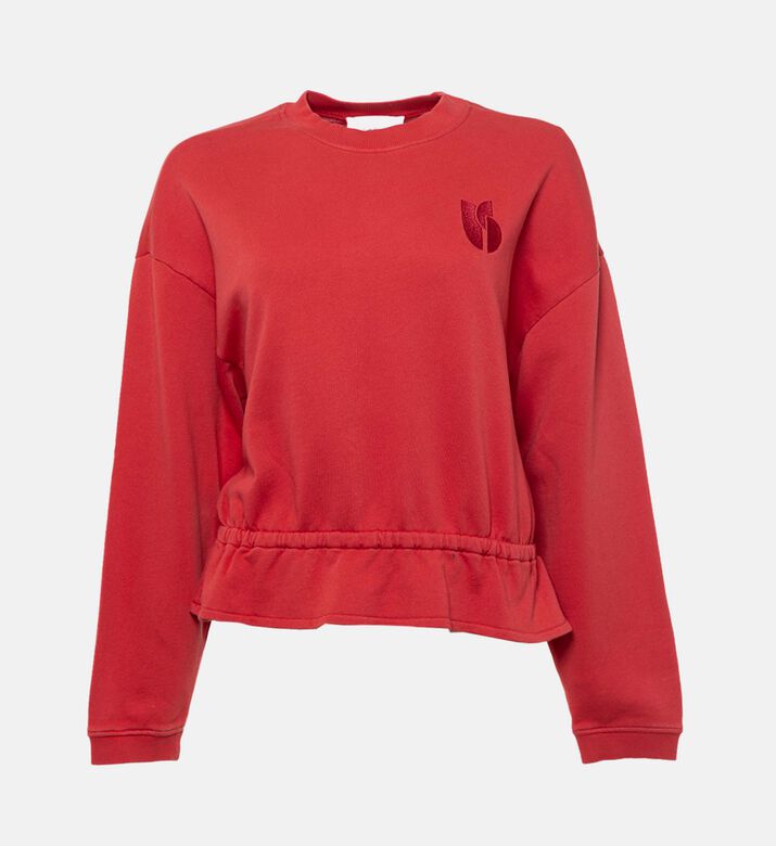 Ba and Sh Ruffle Hem Long-sleeve Sweatshirt, Packshot View
