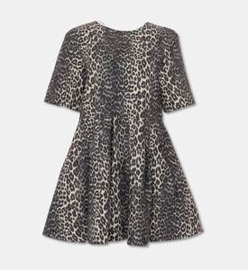 Ganni Leopard-print Short-sleeve Mini Dress, Packshot View