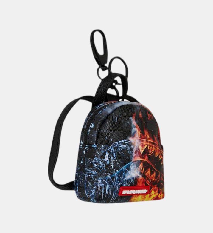 Fire-and-ice Shark Mini Backpack Keychain