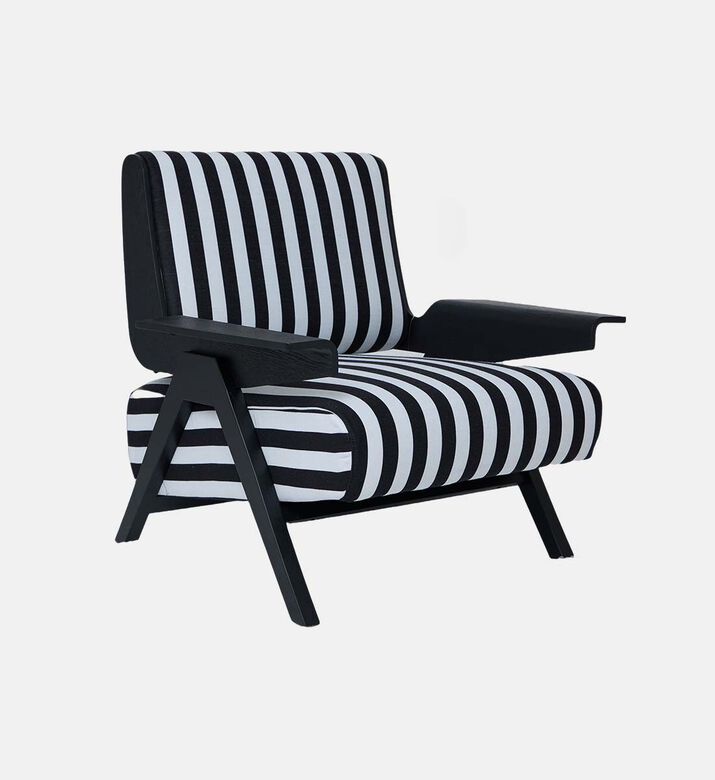 Home Deco and More Sculpted Striped Angular Frame Armchair, Packshot View