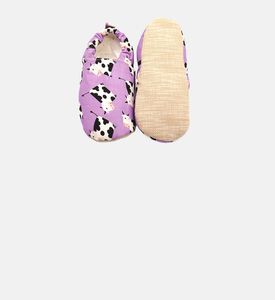 حذاء موكاسان مانع للانزلاق بطبعة بقرة