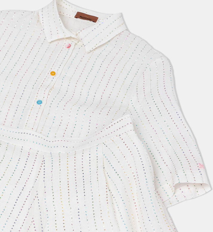 طقم بلوزة وشورت كتان