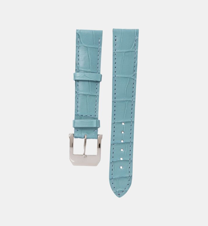 Camille Fournet Satinated Square Scale Watch Strap, Blue, Packshot View