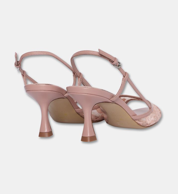 Lola Cruiz Alberta Lace Slingback Sandals, Nude, Eu-39, Packshot View