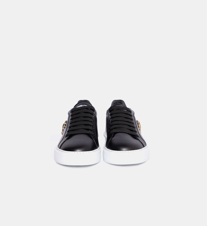 Leather Contrasting Sole Sneakers