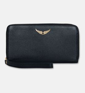 Zadig et Voltaire Compagnon Grained Leather Wallet, Black, Packshot View