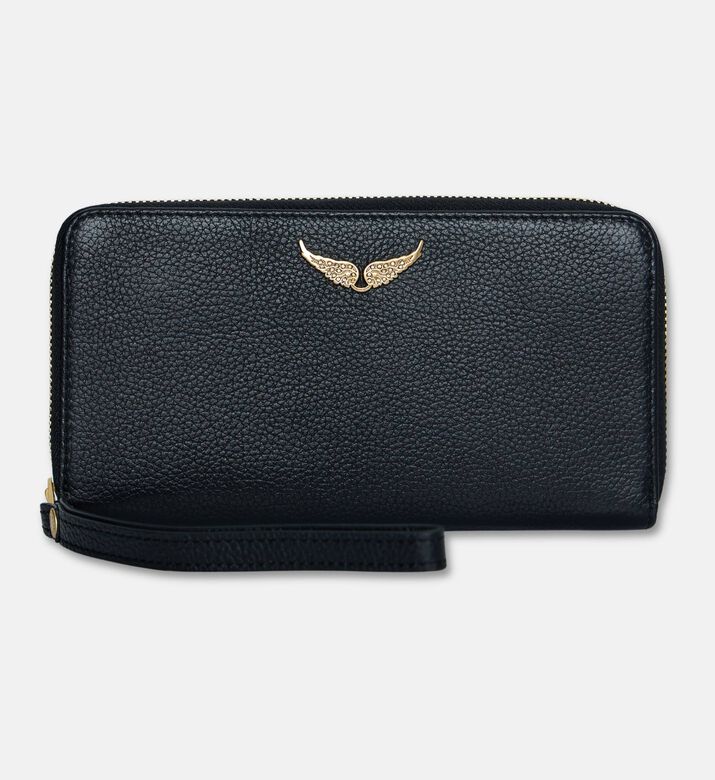 Zadig et Voltaire Compagnon Grained Leather Wallet, Black, Packshot View