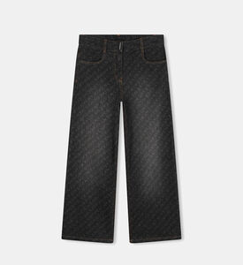 Patterned Denim Trousers