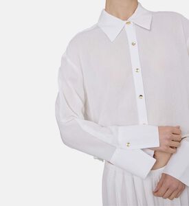 Finely Wide-sleeve Cropped Shirt