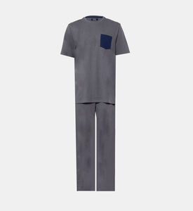 طقم بيجامة قطعتين بنطال وتيشيرت بقطن عضوي