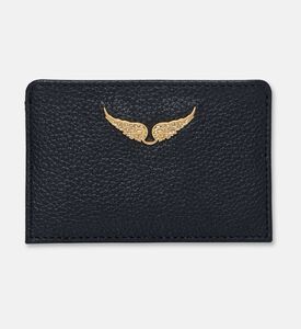 Zadig et Voltaire Zv Grained Leather Card Holder, Gold, Packshot View