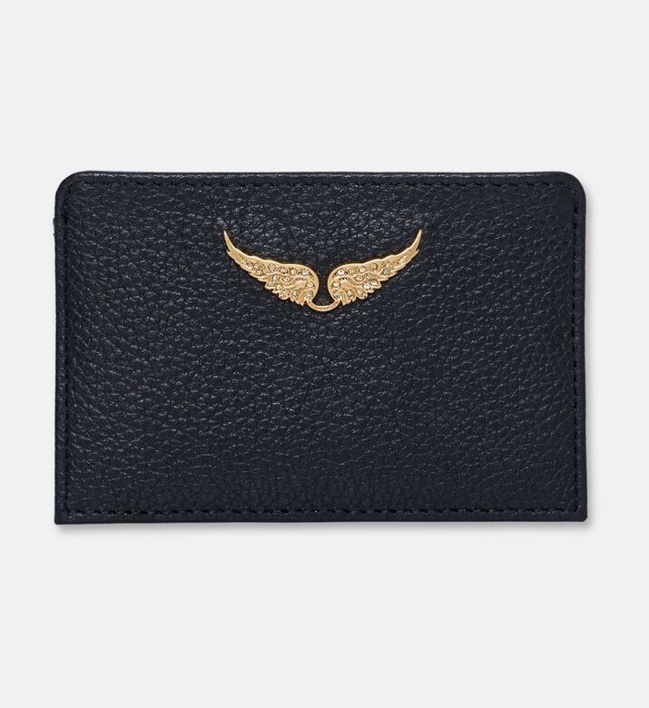 Zadig et Voltaire Zv Grained Leather Card Holder, Gold, Packshot View