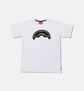 Sprayground Dripping Multi-color Shark Mouth T-shirt, White, 16y, Packshot View