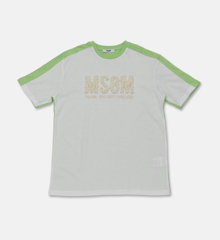 M S G M Pearl-embroidery Short-sleeve T-shirt, Packshot View