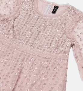 Raindrop Sequin Flared Dress