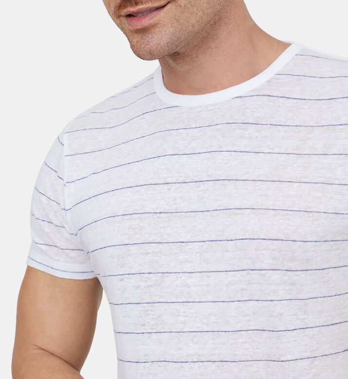 Linen Stripped Classic-fit T-shirt