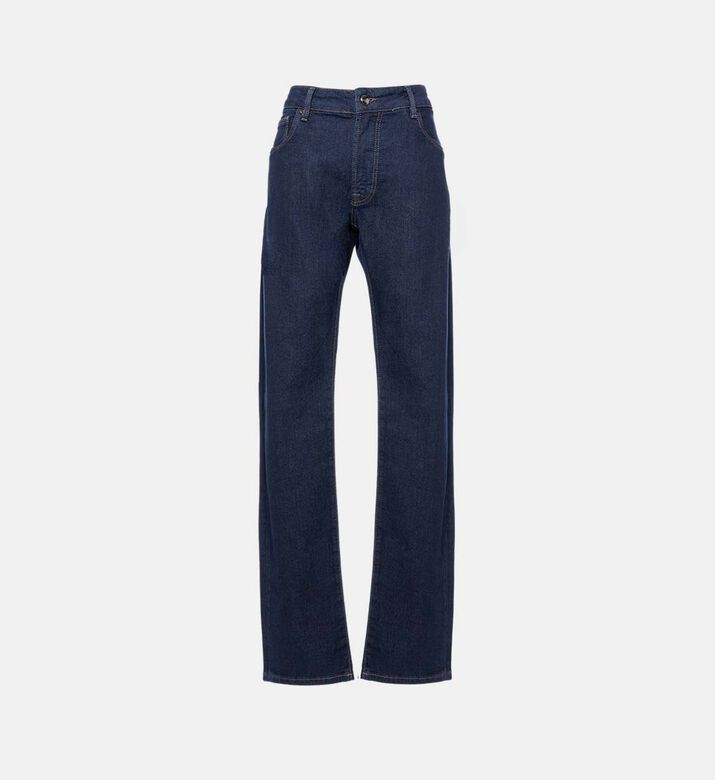 Button Closure Regular-fit Denim Pants