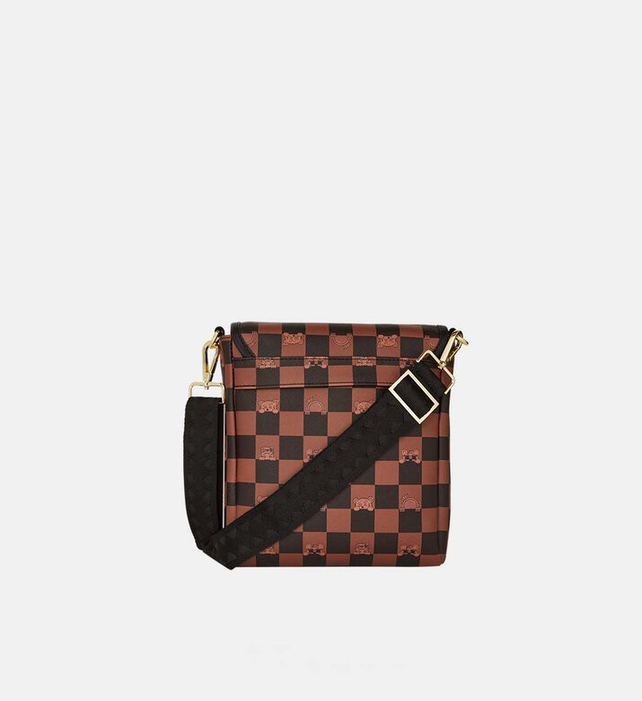 حقيبة كتف سلينغ غير رسمية بنقشة مربعات