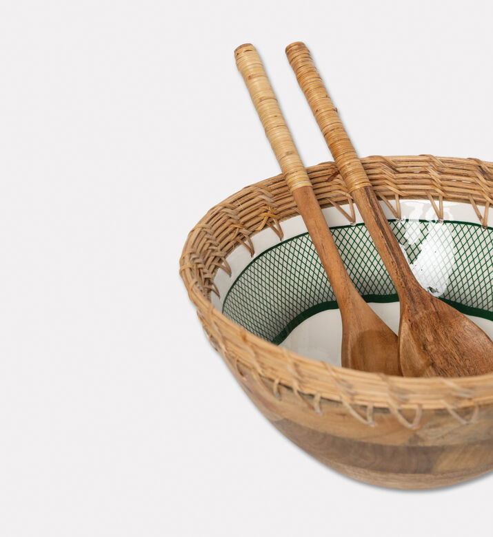 Home Deco and More Cane-woven 3-piece Border Round Bowl Set, Packshot View