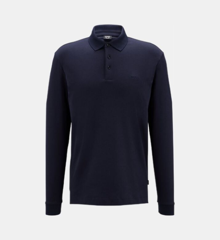 Cotton Flat-knit Collar Polo Shirt