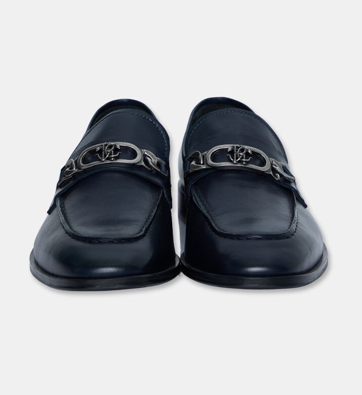 Roberto Cavalli Penny Slip-on Leather Loafers, Navy, Eu-44, Packshot View