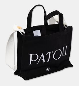 Patou Logo-print Rectangular Tote Bag, Black, Packshot View