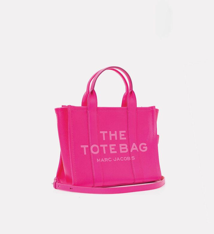 Marc Jacobs The Leather Medium Tote Bag, Dark-pink, Packshot View